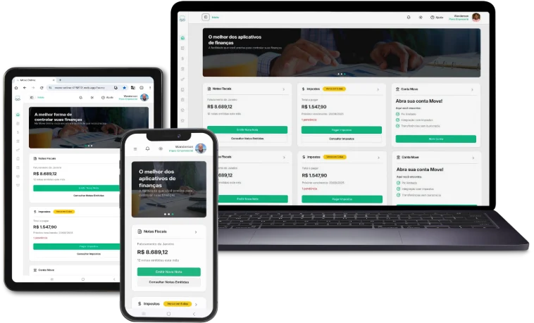 Plataforma Move Online no computador, tablet e celular